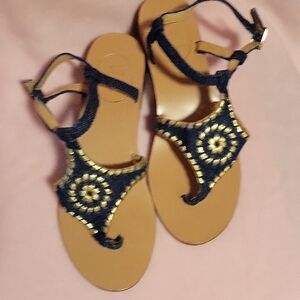 Jack Rogers Blue And Gold Women's Sandals